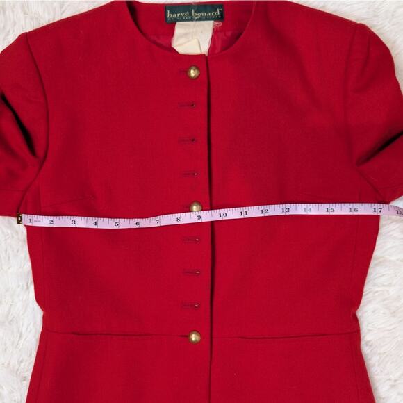 Vintage Harve Bernard by Bernard Holtzman Wool Overcoat Red with Gold Buttons XS - Picture 7 of 16